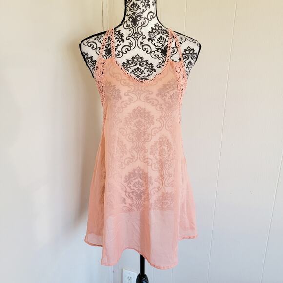 ASOS Crochet V-neck Tunic Length Swim Coverup - Picture 1 of 4